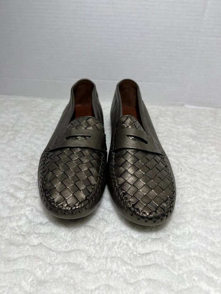 ROBERT ZUR Petra True Glove Mocasines Tejidos Gris Metálico Mocasín Mujer 10.5 AA Foto 2 de 4