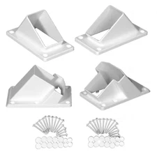 Riviera Stair Railing Bracket Kit White Vinyl Plastic Deck Hardware (4 Piece)