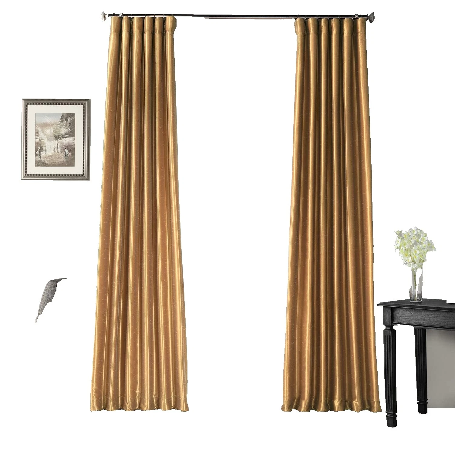 Silk Window Curtains & Drapes