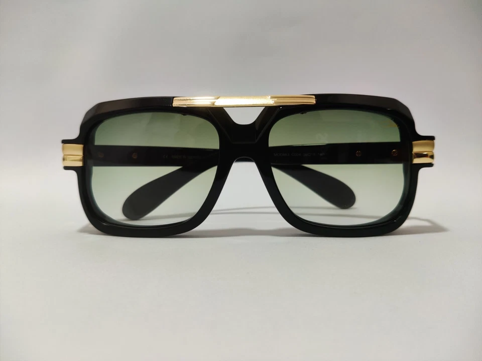 Cazal Sunglasses Black & Gold Frame Green Lens Tinted Men's Women's Eyewear - Image 2 of 4