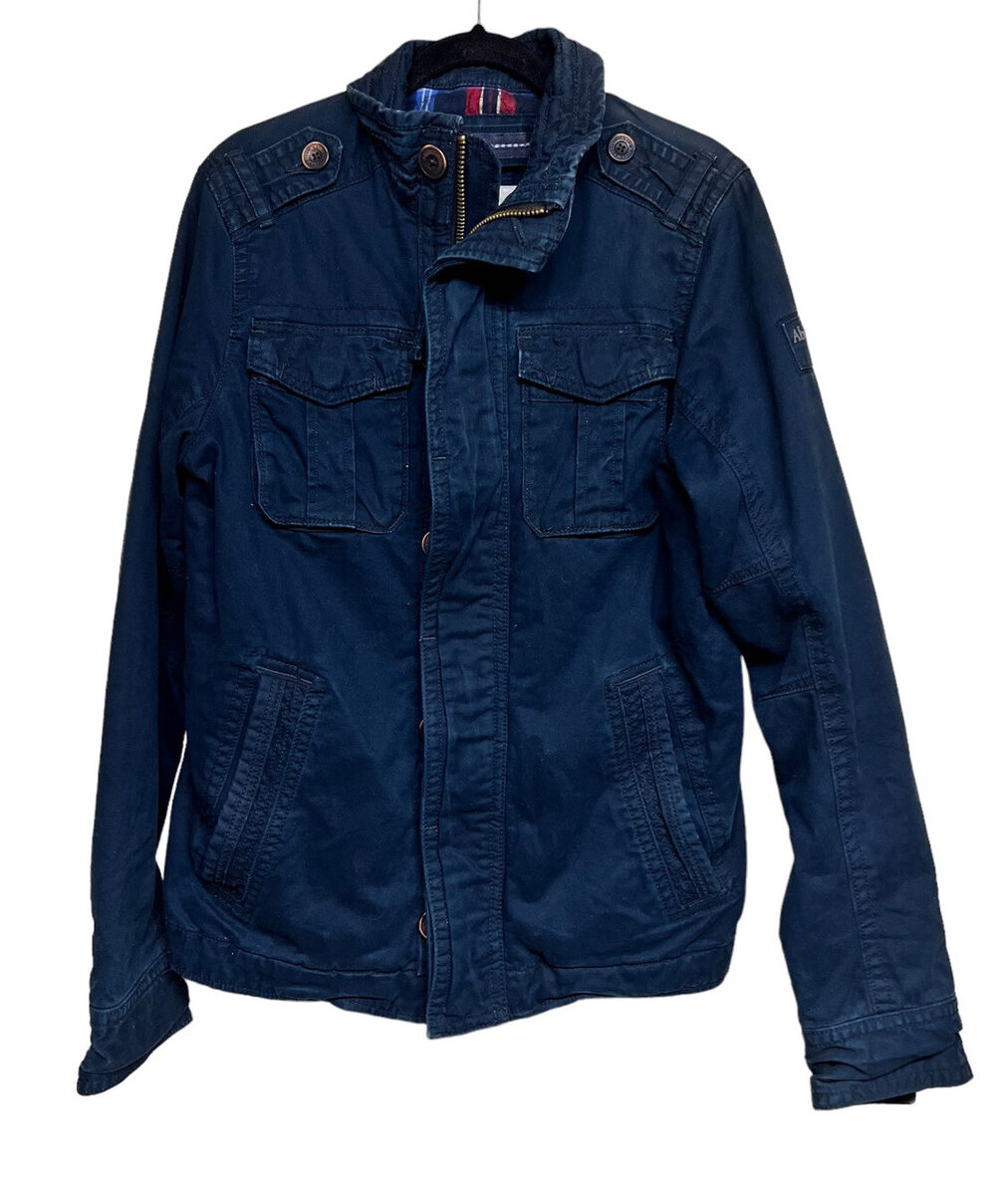 Abercrombie & Fitch Sawtooth Utility Jacket Navy Blue Men's Abercrombie & Fitch Sawtooth Utility Jacket Navy Blue Men's