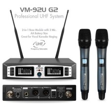 Better Music Builder VM-92U G2 DUAL CHANNEL UHF WIRELESS MICROPHONE SYSTEM