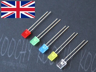 2x5x7mm Square LED - Red Green Blue Yellow White - Diffused Lens Diode 1-100 pcs