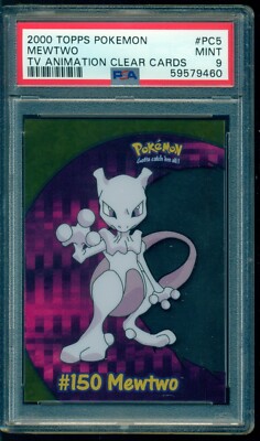 2000 Topps Pokemon Mewtwo TV Animation Clear cards #PC5 PSA 9 Mint