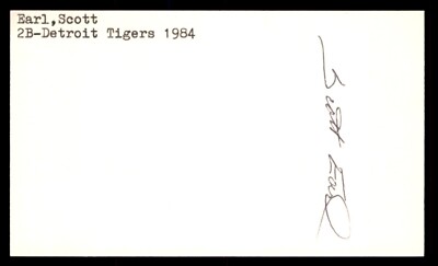 Scott Earl Baseball Signed Index Card Auto Autograph (no COA) *e2