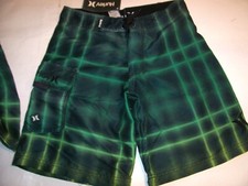 NEW Hurley sz 18 green board boardshorts boys youth swim trunks shorts