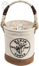 Tool Bucket Mini Small Parts Bag Heavy Duty Natural Canvas & Leather Bottom 🎯🎯