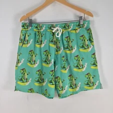 Cheeky Chickadee mens swim shorts 34 blue dinosaur trunks boardshorts 088942