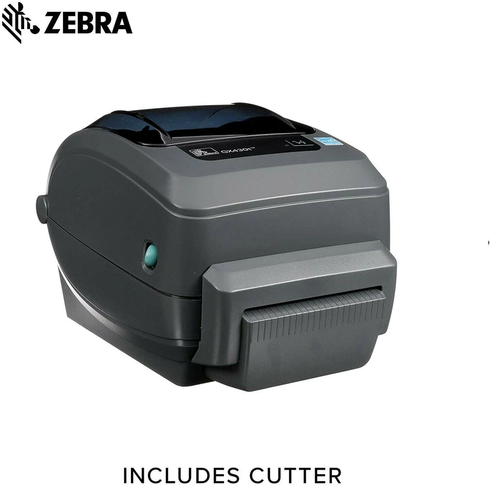 Zebra GX430t Thermal Label Barcode Tag Printer Front Cutter Ethernet RJ45 LAN - Image 4 of 4