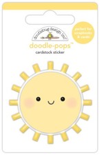 Doodlebug Doodle-pop 3D Sticker Hello Sunshine Smiling Sun Rays