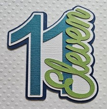 Birthday Age Title Number 11. Scrapbook, Card Making Paper Piecing