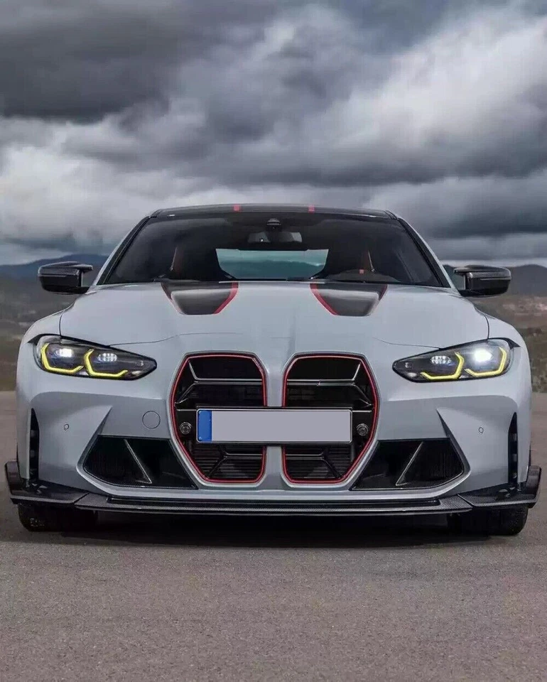 CSL Style Real Carbon Fiber Front Bumper Lip For BMW G80 M3 G82 G83 M4 2021-2024 - Image 2 of 4