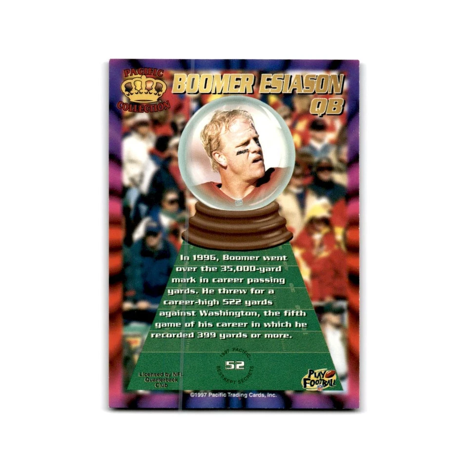 Boomer Esiason 1997 Pacific #52 Cincinnati Bengals Football Card NM - Image 2 of 3