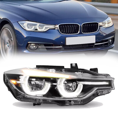 LED Headlight for 16-19 BMW 3 Series F30 320i 340i 330i Silver Edge w/o AFS RH