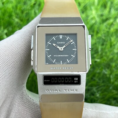 時計 CASIO FS-01 Casio FS-01 Vintage Rare Dual Time Analog Digital Film Watch