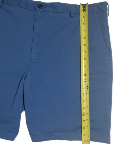 IZOD Men's Stretch Shorts Sz 40 Relaxed Fit Flat Front Saltwater Wash Chino Blue - Picture 2 of 9