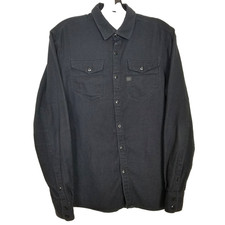 G-Star RAW Men Button Up Shirt Sz M Washed Black Long Sleeve Classic