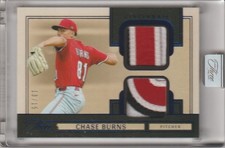 2025 PANINI THREE & TWO ⚾ CHASE BURNS ⚾ ROOKIE LOGO DUAL JERSEY  🔥13/15🔥 REDS
