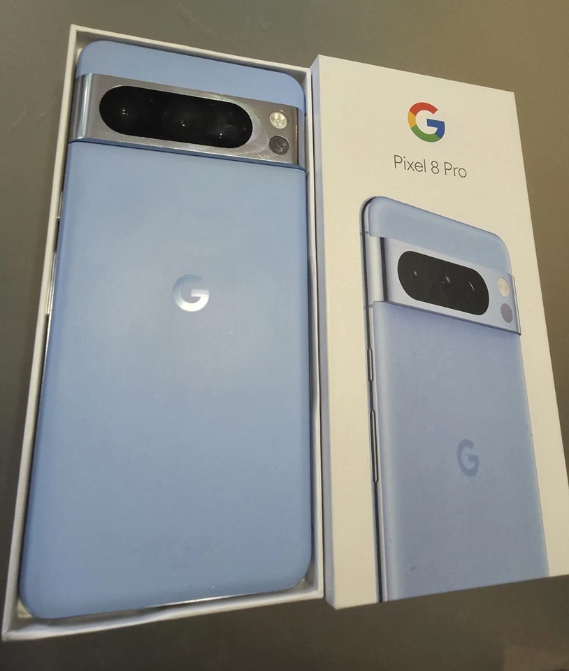 Google Pixel 8 Pro 128GB Bay Blue EU, ohne Simlock, komplett OVP *top Zustand* - Bild 4 von 4