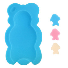 Baby Bath Cushion Infant Sponge Mat, Toddler  Newborn Bath Pad - Blue