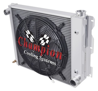 Atom Champion 3 Row Radiator Chevy Config,16'' Fan for 1987-2006 Jeep Wrangler YJ