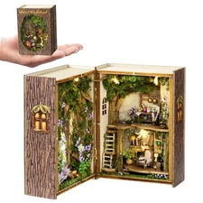 Mini 3D Wooden Doll House Craft Model with LED DIY Miniature and Furniture