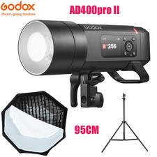 GODOX AD400Pro II 2.4G TTL 1/8000 400Ws Outdoor Flash 95cm Grid Softbox 2m Stand