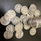 Lot of Mercury Dimes 10 per order 1916 to 1945 Mixed 90% Silver Coins