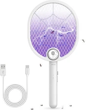 Electric Fly Swatter Type-C Rechargeable Mosquito Zapper 3800V Foldable