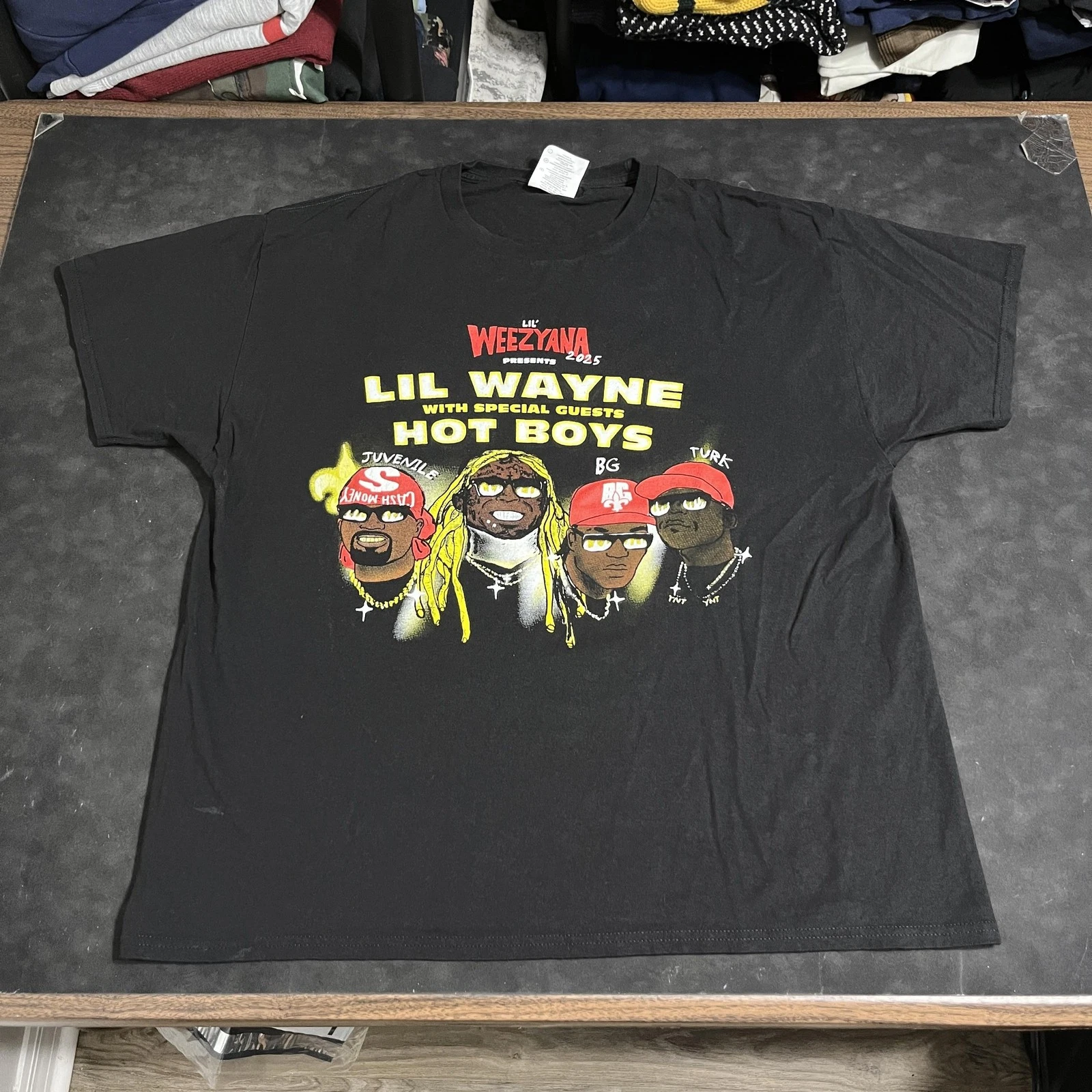 Lil Wayne Hot Boys Shirt Mens XL Black Lil Weezyana 2025 Tour Hanes Rap Tee