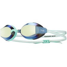 TYR Black Ops 140 EV Racing Mirrored Swim Goggles Women's Gold/Mint