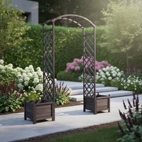 Rosenbogen Rankgitter Pergola BlumenküBel Schwarz Rankhilfe Torbogen Spalier
