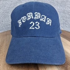 Vintage Nike Air Jordan Hat Cap Flex Fit S/M Blue Old English Jumpman 23 Mens