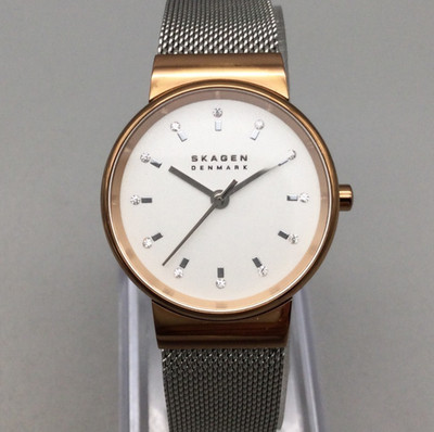 Skagen Ancher Watch Women SKW7203 26mm Rose Gold Silver Tone New Battery