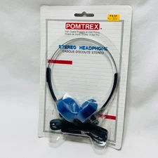 Vintage Blue Pomtrex Stereo Headphones, Headband Style New