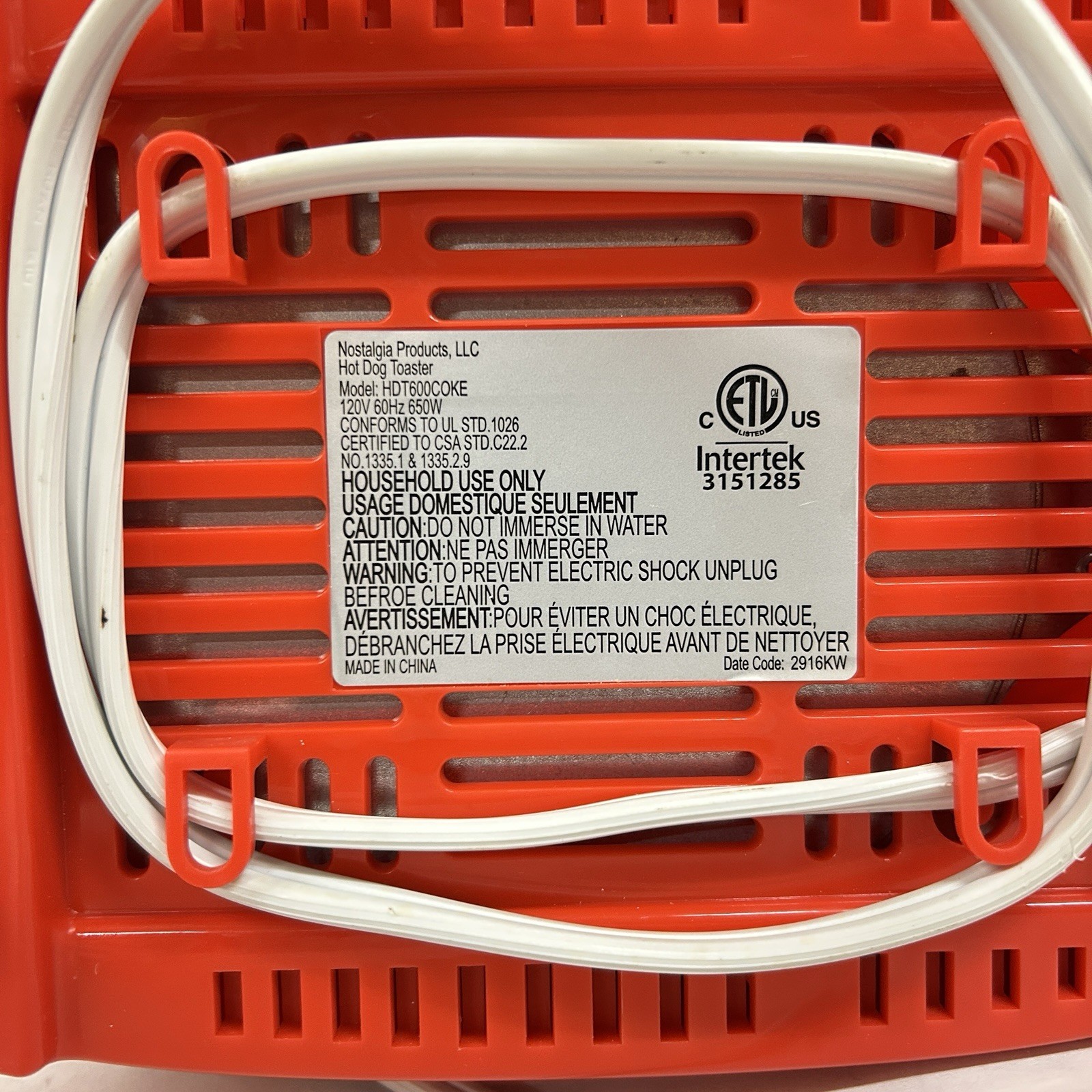 Vintage Coca Cola Nostalgia Hot Dog Toaster Pop Up Machine Red Silver Kitchen