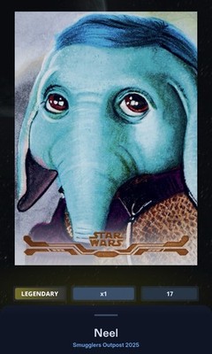 Neel - Stellar Art Orange 25cc Legendary Star Wars Card Trader Smugglers Outpost
