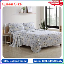 Eddie Bauer - Flannel Sheets Queen Size, Anti-Pilling  Wrinkle Resistant Cotton