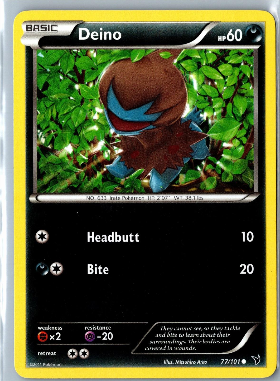 Pokemon Card - Deino Noble Victories 77/101 Common - Mid Era