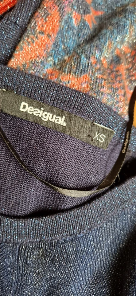 DESIGUAL  pull femme  taille XS,en Bleu Dégradé Parfait état  - Photo 4/4
