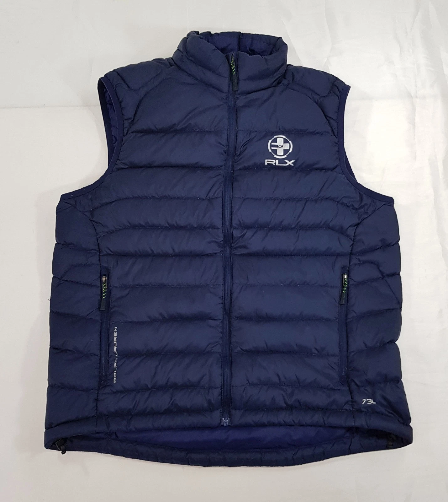 RALPH LAUREN RLX SIZE M MENS NAVY DOWN FILLED PUFFER GILET WAISTCOAT VEST GOLF