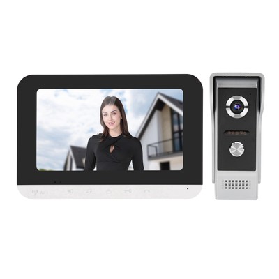Video Doorbell 7in TFT LCD Intercom Doorphone Wired Wifi Remote Unlocking Mon CB