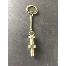 Nut And Bolt Keychain Gold Tone Color