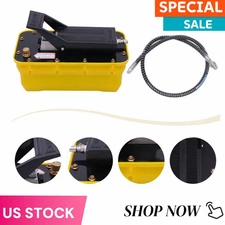 Air Hydraulic Jack Pump Rotary Lift Auto Body Frame Machines 1/4NPT+Air Hose USA