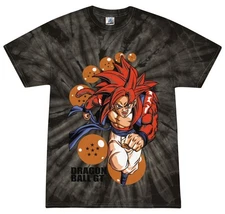 Dragon Ball GT Gogeta Tie-Dye T-Shirt Goku Vegeta SS4 on Kids & Adult Cotton Tee