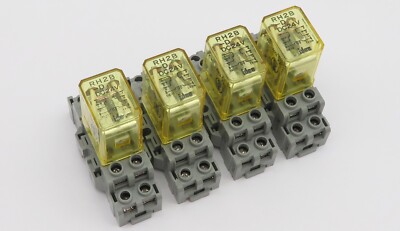 4x Leistungsrelais IDEC RH2B-D Steckrelais 24V DC DPDT 2W 10A + Sockel SH2B-05C