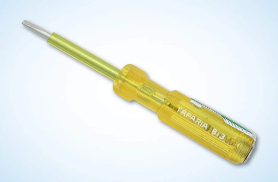 Pack of 5-Taparia 813 Line Tester Yellow Screwdriver Analog Voltage-130mm Length - Image 2 of 4