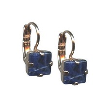 Mariana Earrings Gorgeous Sodalite Mineral Austrian Crystals My Treasures Coll.