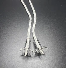 2 Glass Tube Wick Holders |  10" Wicks | Wide 3/4" Flange Top | Glass Wick Tubes