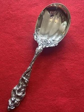 Sterling Silver Reed Barton Les Six Fleurs Large Berry Spoon